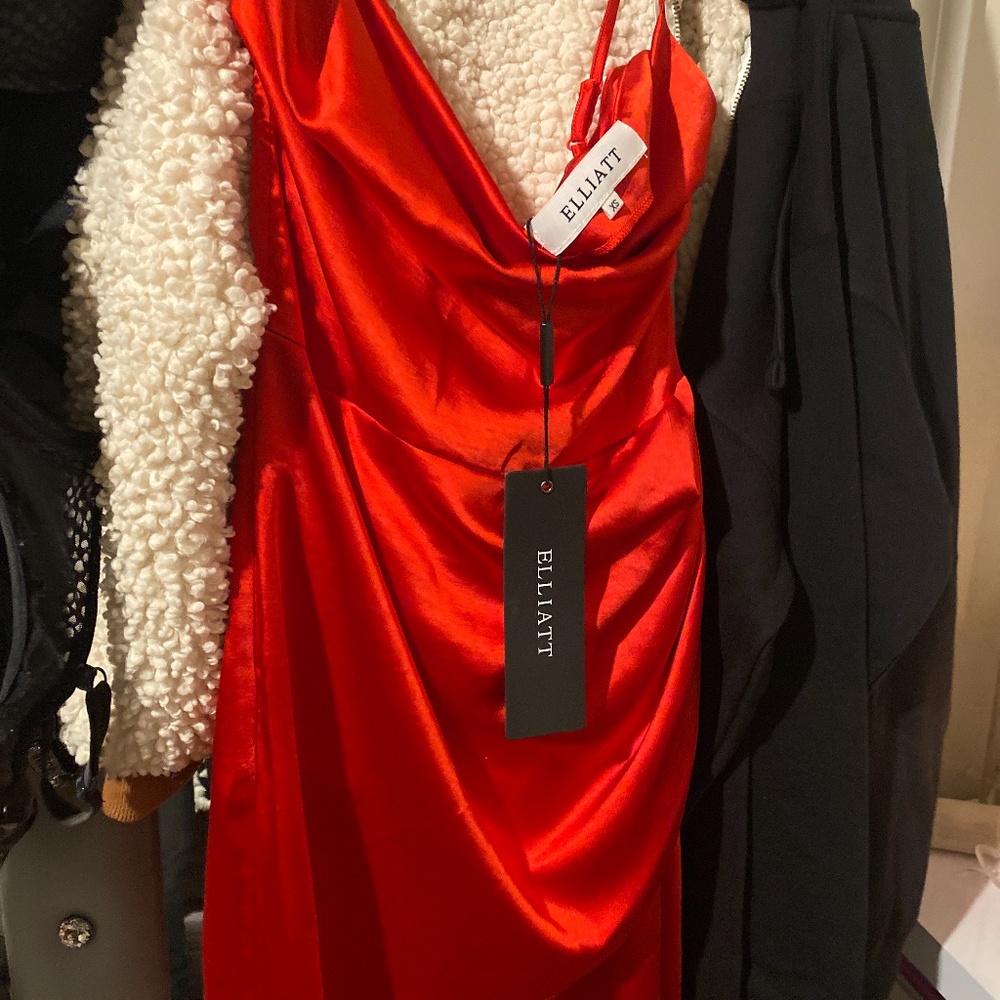 NWT  red satin dress